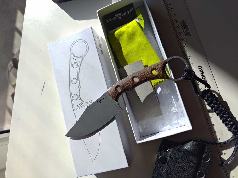 Nóż Civivi Midwatch N690 - Silver Bead Blasted/Brown Burlap Micarta