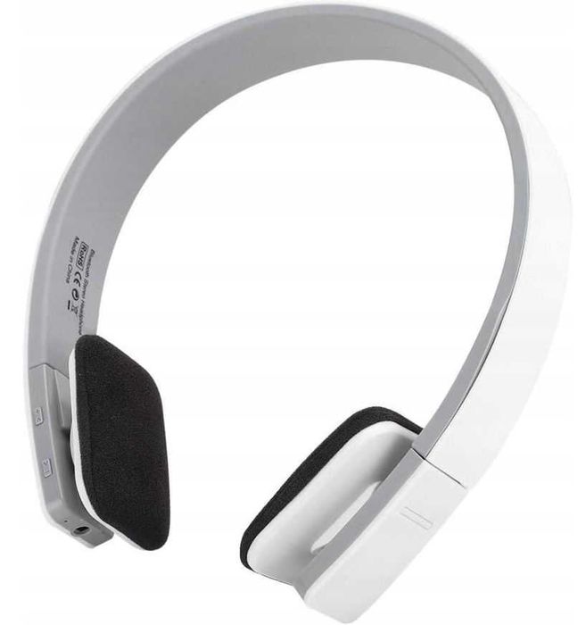 Słuchawki AEC bezprzewodowe Bluetooth lekkie i stylowe - białe