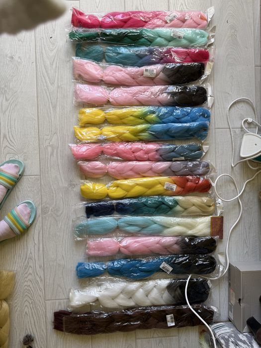 Канекалон 250 цветов, для боксёрских кос, африканских косичек, дред