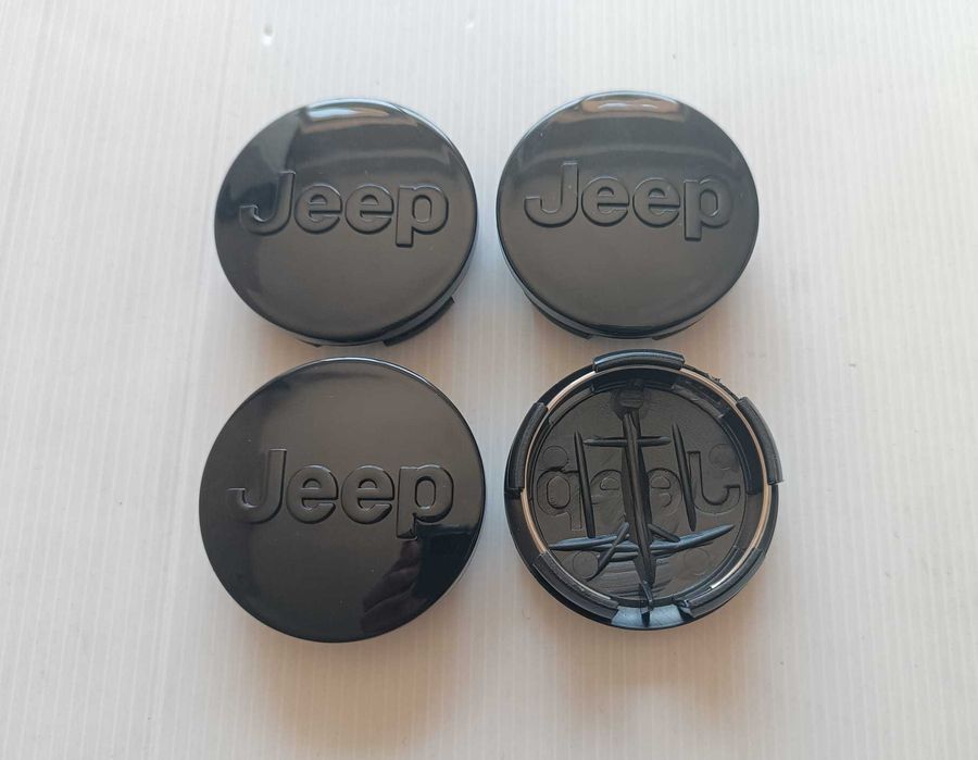 Centros/tampas de jante completos Jeep com 55, 60, 64 e 68 mm
