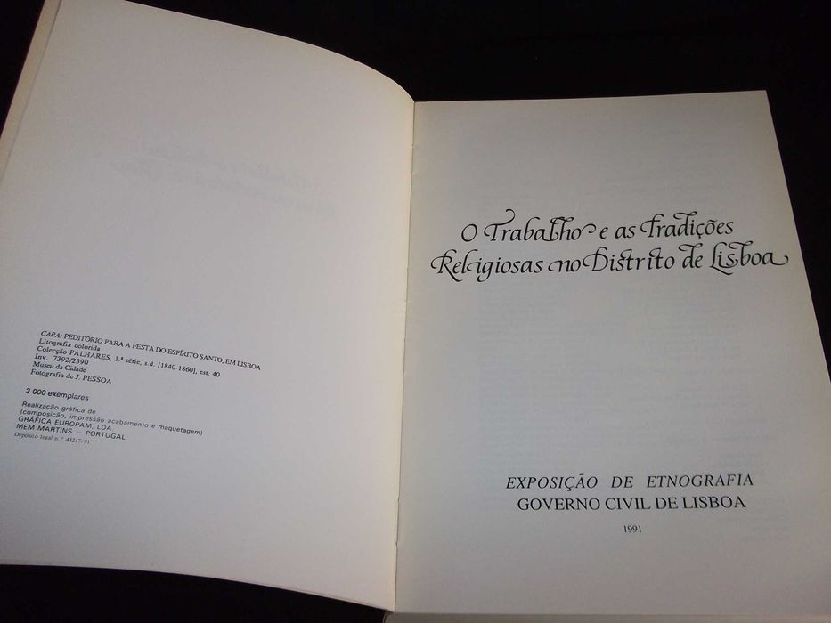 Livro Trabalho e tradições religiosas no distrito de Lisboa 1991