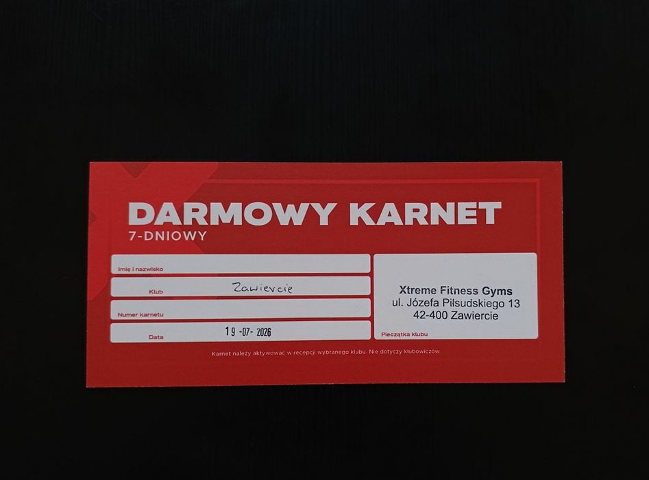 Darmowy karnet 7-dniowy