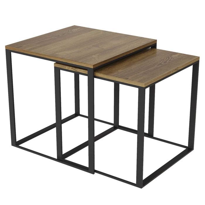 Стіл журнальний 2 в 1 Ascet в стиле Лофт 53х53х53 и 49х49 см, 2 куба