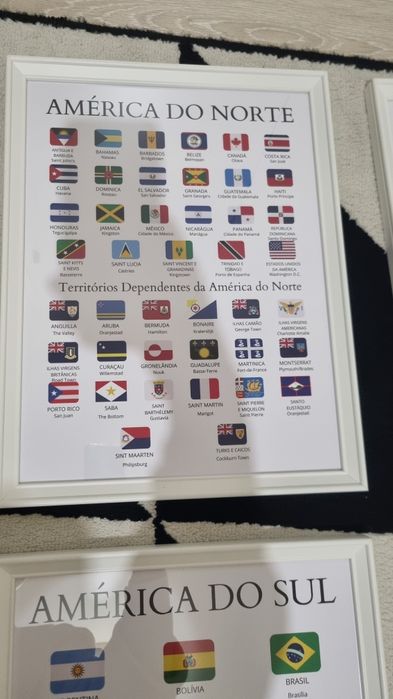 Conjunto de molduras com todas as bandeiras e capitais