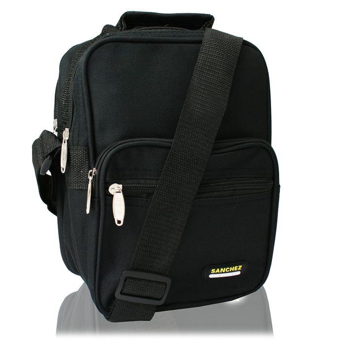 pionowa torba męska z nylonu marki sanchez - czarna