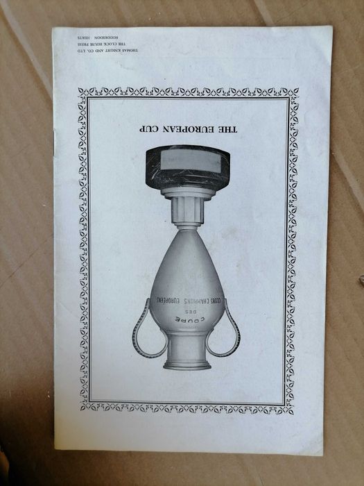 Programa Tottenham vs Benfica 1/2 Final 1962 c/EUSÉBIO e Equipa