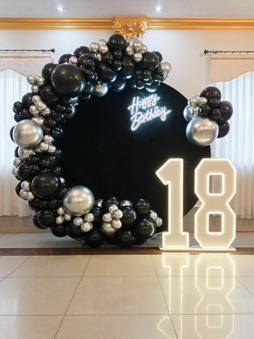 Dekoracje balonowe, ścianki, tło do zdjęć, girlandy