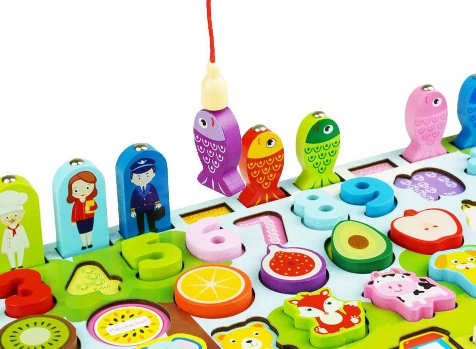 Drewniana logarytmiczna tablica Montessori 7w1
