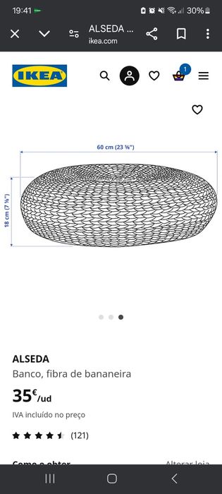 Vendo pufe/banco alceda Ikea