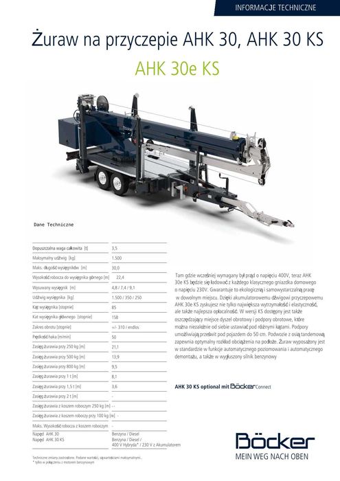 Dźwig dekarski Böcker Ahk 30 KS Żuraw ciesielski