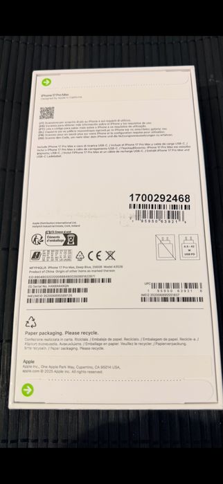 Iphones 17 pro max 256Gb selados !