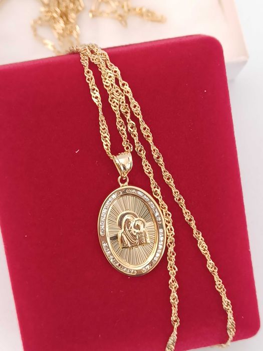 Łańcuszek złoty z przewieszką 14 karat, 585 próba