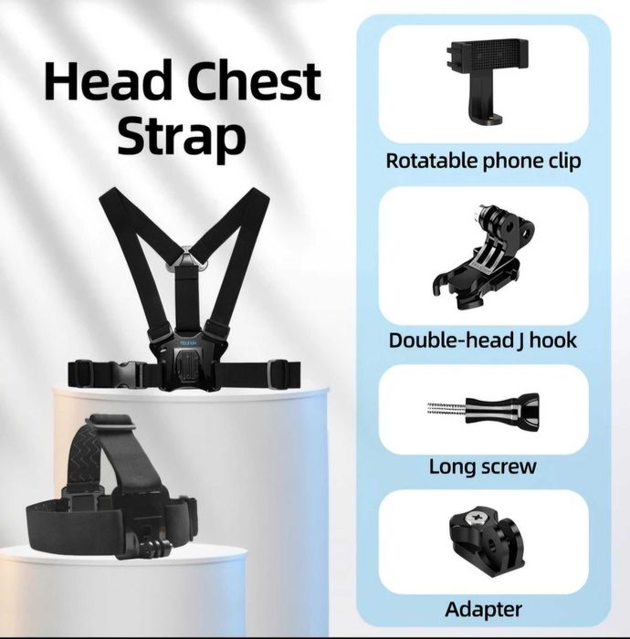Uchwyt opaska na głowę i na klatkę piersiową do GoPro Insta360 DJI