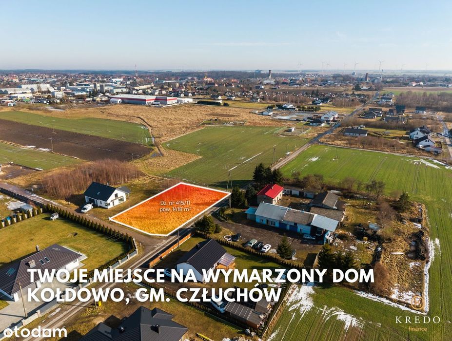 Działka budowlana 1418 m² | Kołdowo | Media | WZ | Spokojna okolica