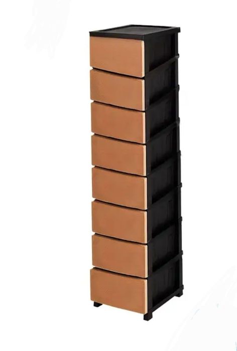 Пластиковый коричневый oрганайзер на 8 ярусов для школьных вещей