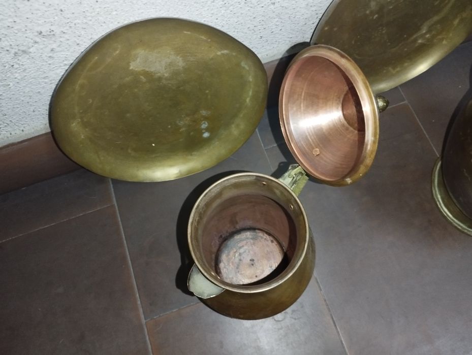 Conjunto utensílios cobre antigos
