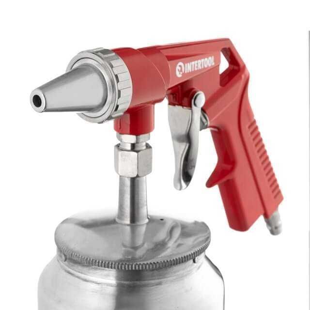 Пистолет пескоструйный пневматический с бачком INTERTOOL PT-0707