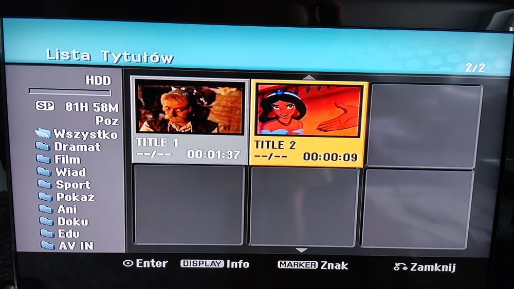 Nagrywarka HDMI DVD HDD LG-MEDION dysk 160GB  Przegraj kasety VHS pilot