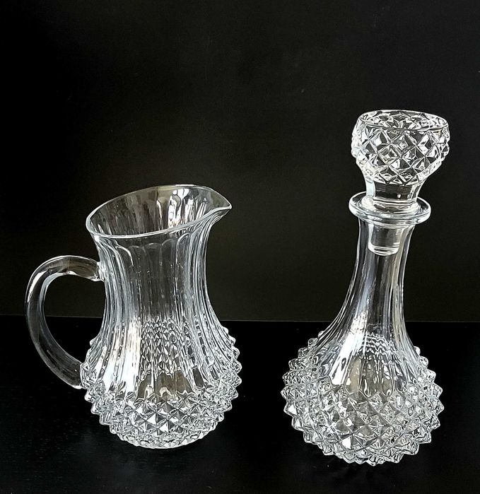 Jarro e Garrafa em cristal D`Arques