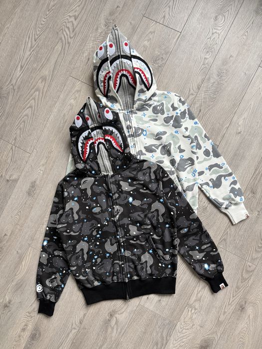 Зип худи Bape Double Shark 2026 (двойной капюшон)