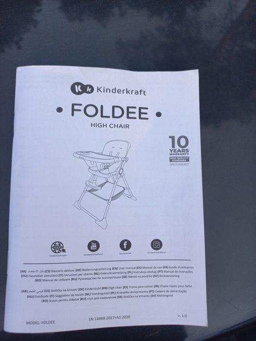 Krzesełko do karmienia dziecka Kinderkraft Foldee