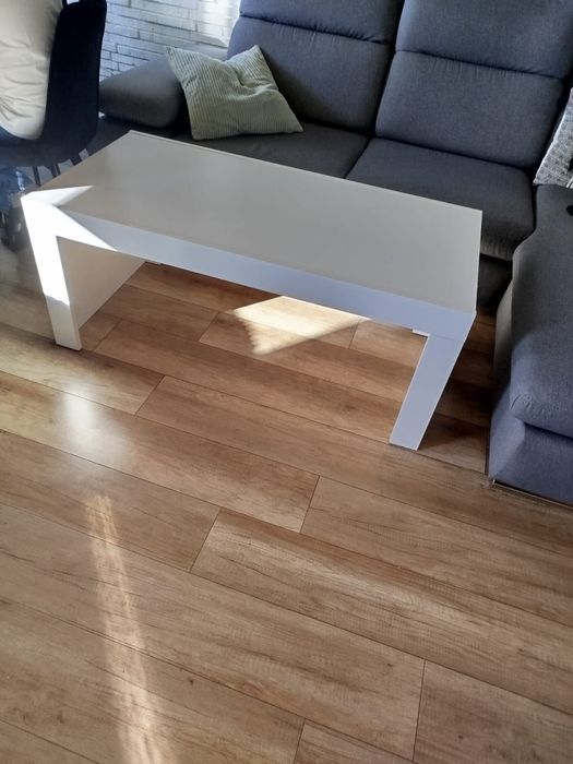 Stolik kawowy prostokątny biały mat / połysk 120 x 60 cm Tucson