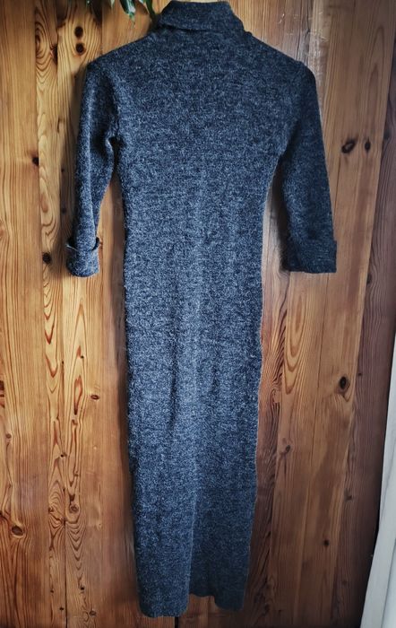 QED Sukienka maxi ciepła dzianina akryl rękaw 3/4