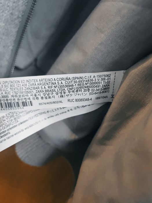 Casaco Zara cinza XL