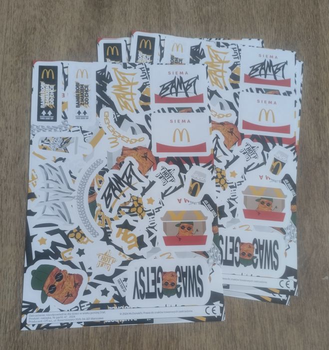 5 arkuszy naklejek Bambi McDonald's