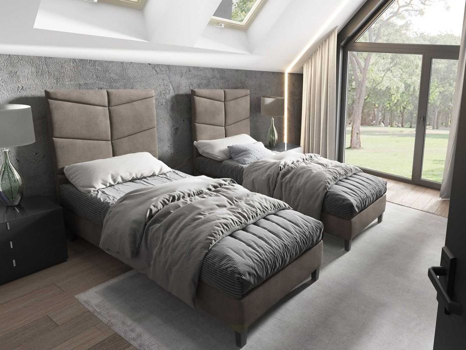 Tapicerowane łóżko hotelowe 70 / 80 / 90 / 100x200 - SZYBKA DOSTAWA