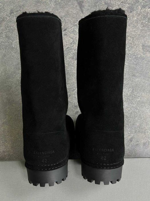 BALENCIAGA ALASKA High Fur Boots black ботинки чоботи чорні сапожки