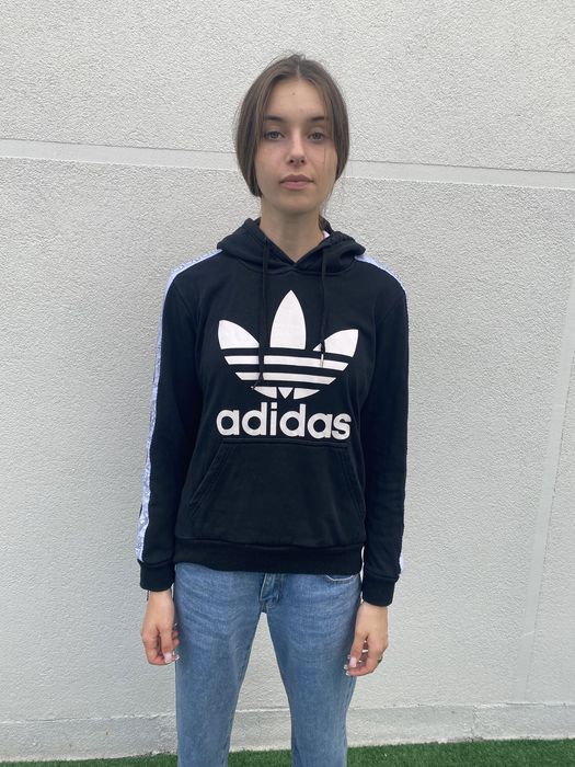 Piekna bluza z kapturem ADIDAS czarna rozm. XS