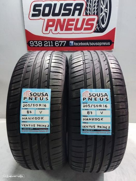 2 pneus como novos 205-50r16 hankook - oferta dos portes 90 euros