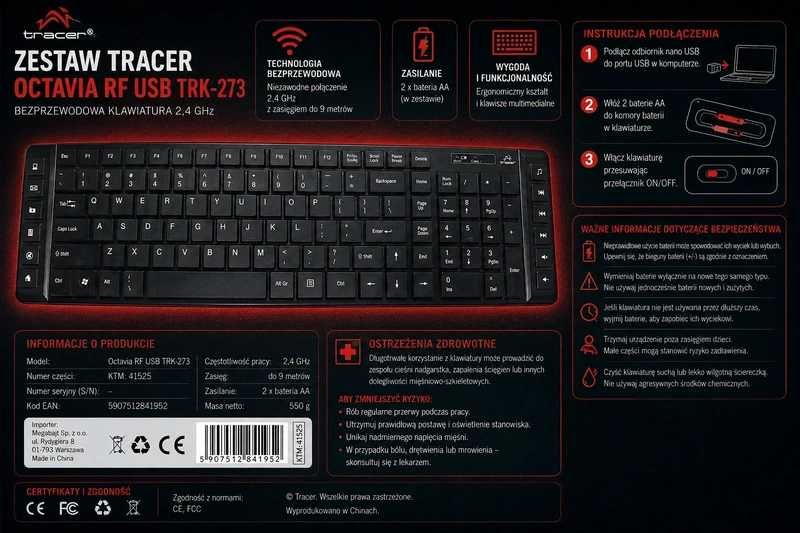 Klawiatura Tracer Octavia rf usb trk-273
