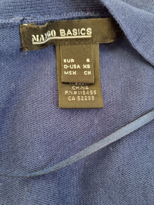 Kardigan sweter Mango xs 34 niebieski granatowy kobaltowy
