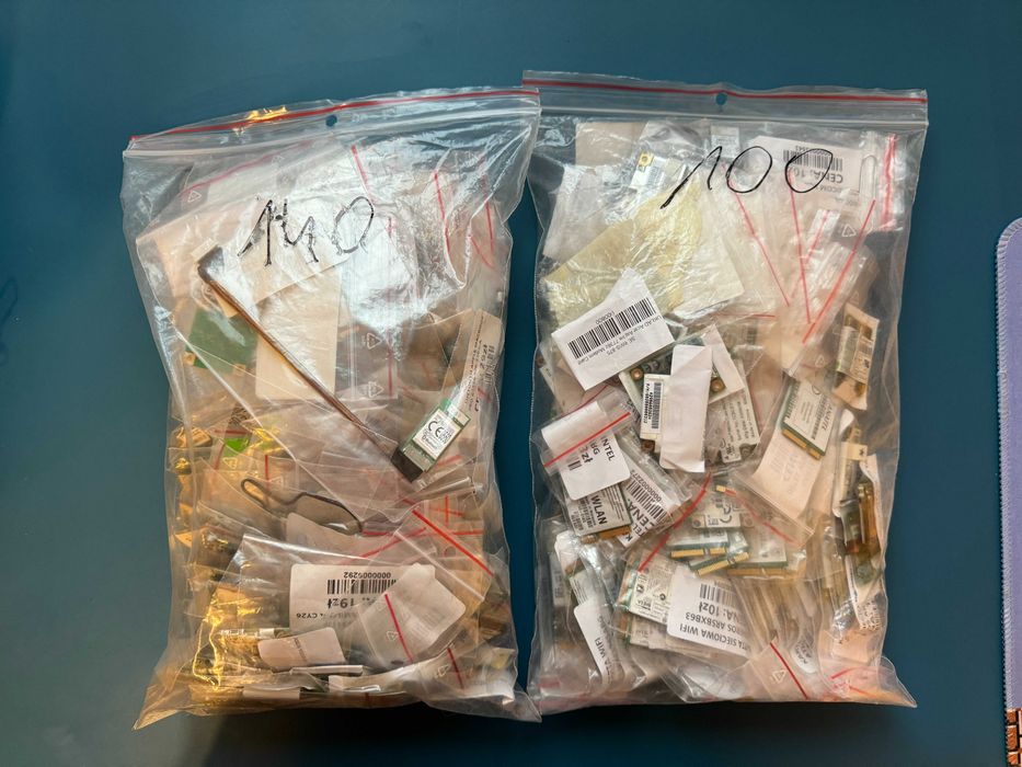 Części laptopowe, komputerowe - mega pakiet, ponad 1100 sztuk