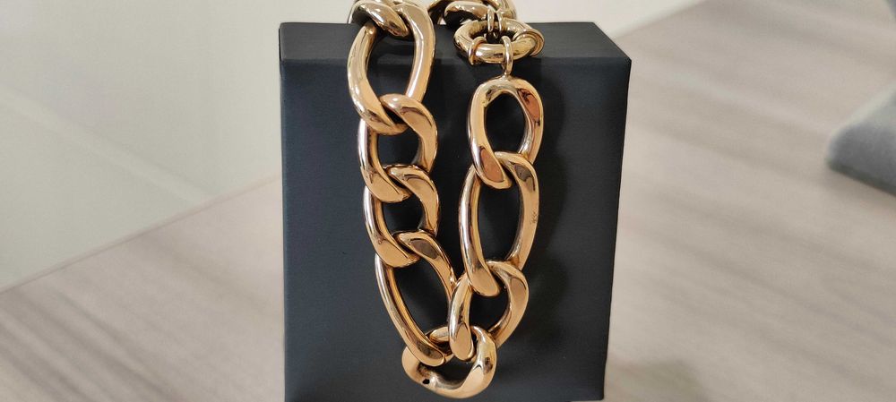 Złota bransoletka 585 pancerka gruba 19 cm