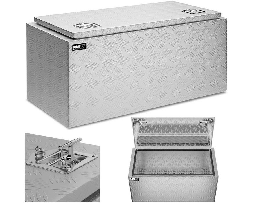 SKRZYNIA NARZĘDZIOWA transportowa aluminiowa zamykana na klucz 119 l