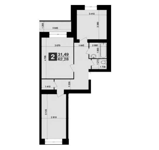 Продаж 2к квартири 66.1 кв. м на вул. Олександра Кушнірука RUBI 42872