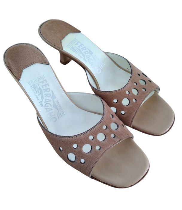 Винтажные брендовые мюли босоножки salvatore ferragamo (collection florence)