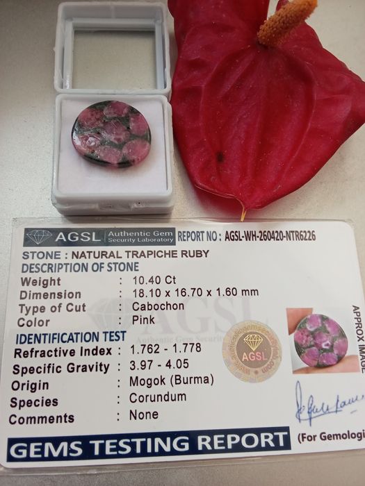 Trapiche Ruby Natural de Mogok  Raro Exclusividade