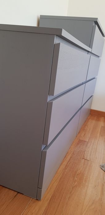 Comodas Malm cinzentas Ikea