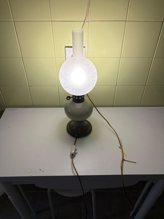 lamparina de furacão de vidro fosco de 3 vias, estilo vintage,