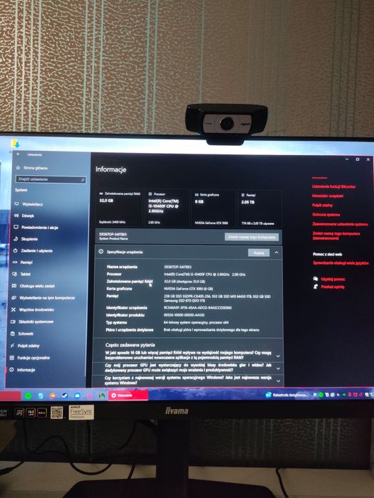 Komputer i5-10400F / GTX 1080 MSI / AIO / zadbany zestaw