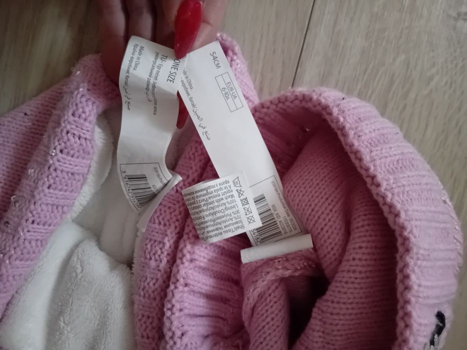 Czapka + Komin różowy