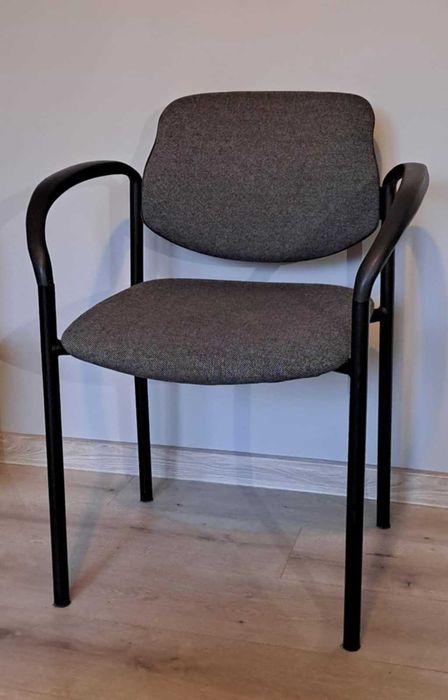 Fotel krzesło do biura HomeOffice czarno-szare proste wygodne jak nowe