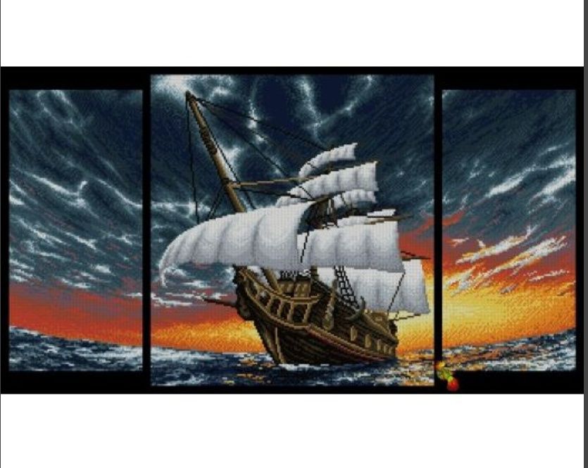 Набор бисером триптих Парусник