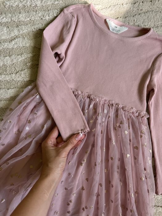 Сукня пишна нарядна Next Zara h&m. Плаття рубчик фатін. Платье нарядное фатин осень