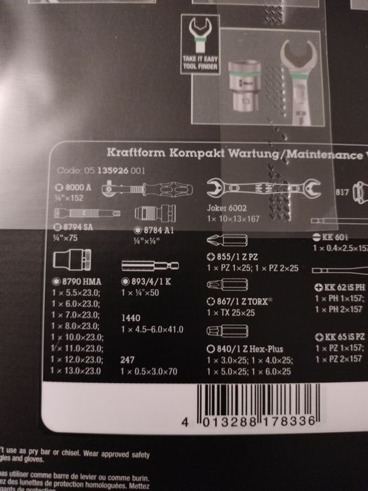 Wera Kraftform Kompakt W 1 35 elementów | Zestaw narzędzi serwisowych VDE | Nowy