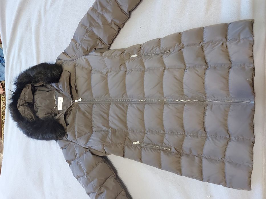 Жіноча куртка довга, натуральний пух, пуховик Calvin Klein, розмір L,